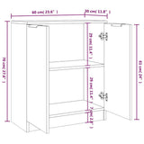 Sideboards 2 pcs Black 60x30x70 cm Engineered Wood - Rear View