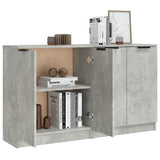 Sideboards 2 pcs Concrete Grey 60x30x70 cm Engineered Wood - 45-Degree Angle