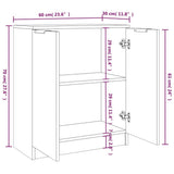 Sideboards 2 pcs Concrete Grey 60x30x70 cm Engineered Wood