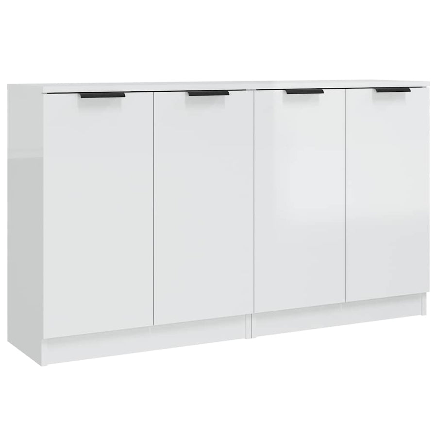 Sideboards 2 pcs High Gloss White 60x30x70 cm Engineered Wood