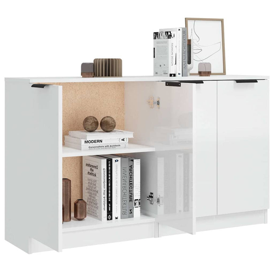 Sideboards 2 pcs High Gloss White 60x30x70 cm Engineered Wood