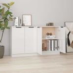 Sideboards 2 pcs High Gloss White 60x30x70 cm Engineered Wood