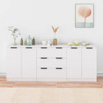 3 Piece Sideboards White Engineered Wood
