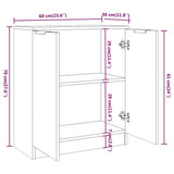 3 Piece Sideboards Black Engineered Wood
