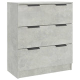 3 Piece Sideboards Concrete Grey Engineered Wood - Side View