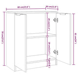 3 Piece Sideboards Grey Sonoma Engineered Wood