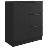 Sideboards 2 pcs Black 60x30x70 cm Engineered Wood - 45-Degree Angle