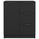 Sideboards 2 pcs Black 60x30x70 cm Engineered Wood - Rear View