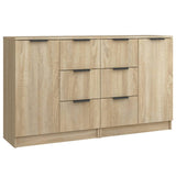 Sideboards 2 pcs Sonoma Oak 60x30x70 cm Engineered Wood - Front View