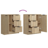 Sideboards 2 pcs Sonoma Oak 60x30x70 cm Engineered Wood - Close-Up Angle