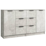 Sideboards 2 pcs Concrete Grey 60x30x70 cm Engineered Wood - Front View