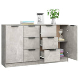 Sideboards 2 pcs Concrete Grey 60x30x70 cm Engineered Wood - Top-Down View