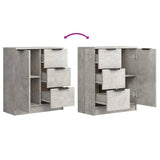 Sideboards 2 pcs Concrete Grey 60x30x70 cm Engineered Wood - Close-Up Angle