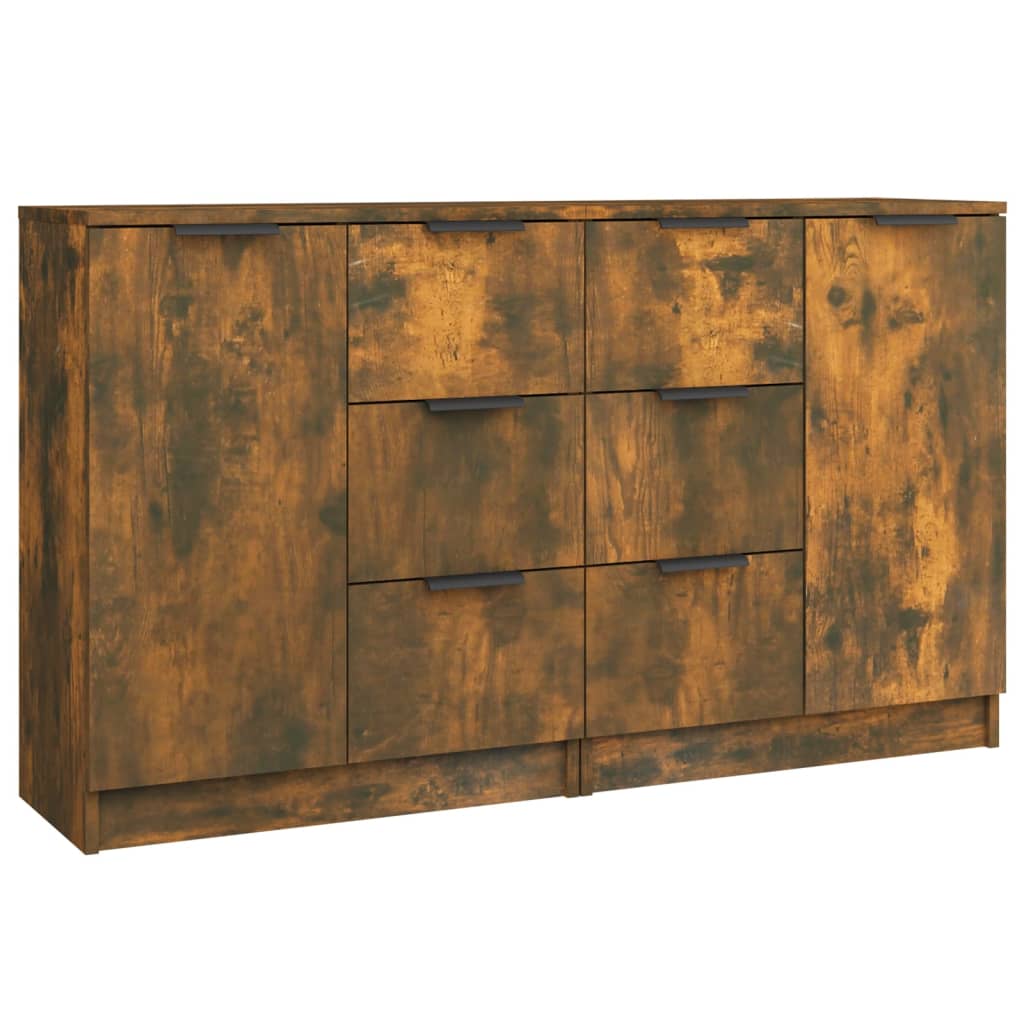Sideboards 2 pcs Smoked Oak 60x30x70 cm Engineered Wood