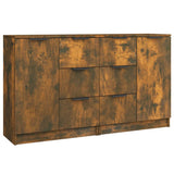 Sideboards 2 pcs Smoked Oak 60x30x70 cm Engineered Wood - Front View
