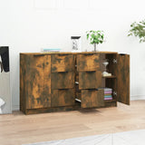Sideboards 2 pcs Smoked Oak 60x30x70 cm Engineered Wood - Side View