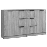 Sideboards 2 pcs Grey Sonoma 60x30x70 cm Engineered Wood - Front View