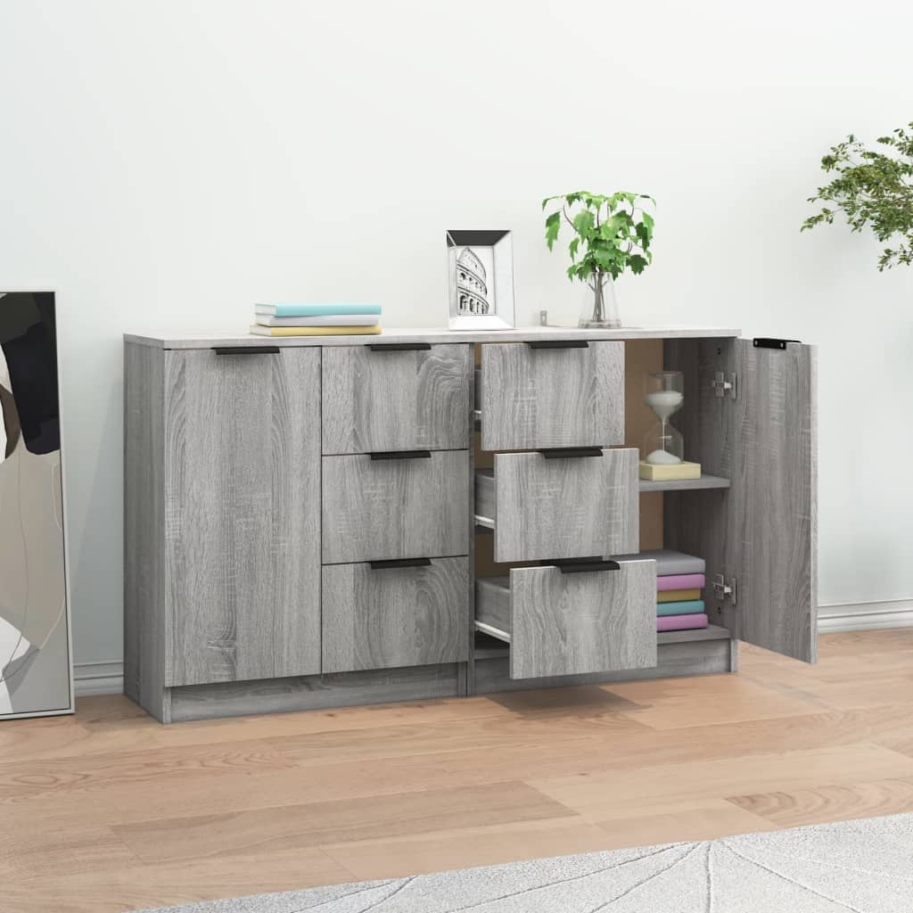 Sideboards 2 pcs Grey Sonoma 60x30x70 cm Engineered Wood