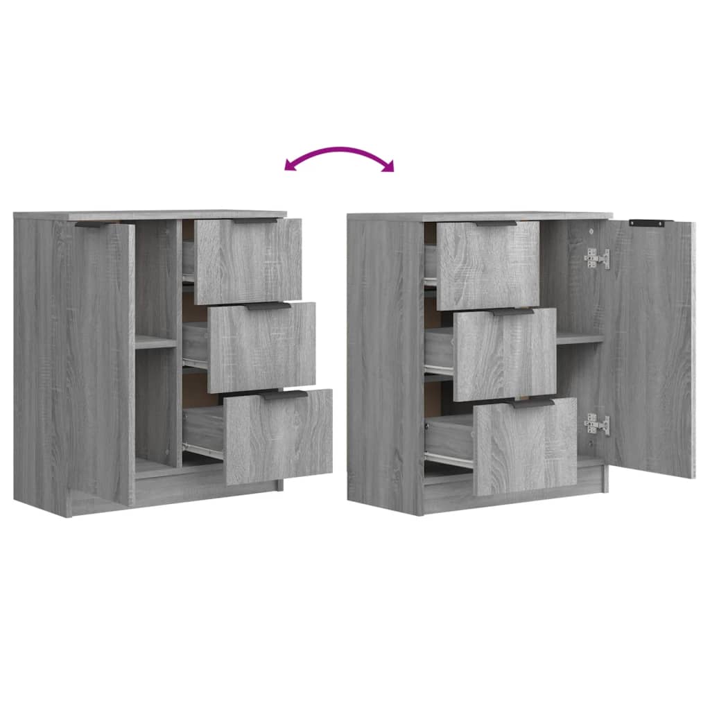 Sideboards 2 pcs Grey Sonoma 60x30x70 cm Engineered Wood