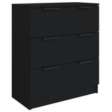 3 Piece Sideboards Black Engineered Wood - Top-Down View