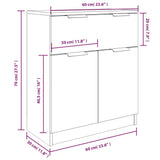 3 Piece Sideboards Black Engineered Wood - Close-Up Angle