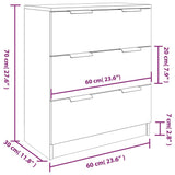 3 Piece Sideboards Sonoma Oak Engineered Wood - Rear View