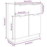 3 Piece Sideboards Sonoma Oak Engineered Wood - Close-Up Angle