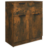 3 Piece Sideboards Smoked Oak Engineered Wood - 45-Degree Angle