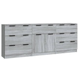 3 Piece Sideboards Grey Sonoma Engineered Wood