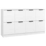 Sideboards 2 pcs White 60x30x70 cm Engineered Wood - Front View