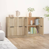 Sideboards 2 pcs Sonoma Oak 60x30x70 cm Engineered Wood - 45-Degree Angle