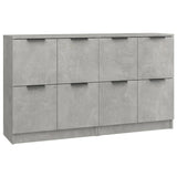 Sideboards 2 pcs Concrete Grey 60x30x70 cm Engineered Wood - Front View