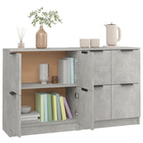 Sideboards 2 pcs Concrete Grey 60x30x70 cm Engineered Wood - Rear View