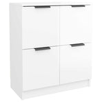 Sideboards 2 pcs High Gloss White 60x30x70 cm Engineered Wood