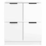 Sideboards 2 pcs High Gloss White 60x30x70 cm Engineered Wood