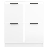 Sideboards 2 pcs High Gloss White 60x30x70 cm Engineered Wood - Top-Down View