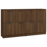 Sideboards 2 pcs Brown Oak 60x30x70 cm Engineered Wood - Front View