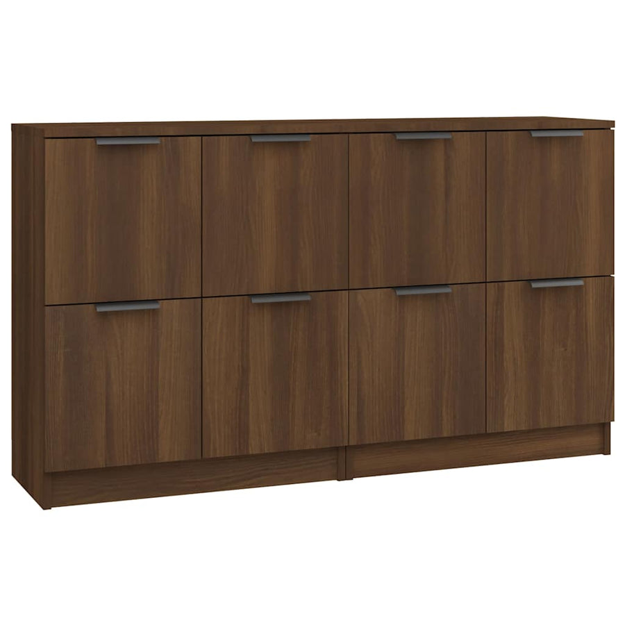 Sideboards 2 pcs Brown Oak 60x30x70 cm Engineered Wood
