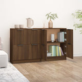 Sideboards 2 pcs Brown Oak 60x30x70 cm Engineered Wood - 45-Degree Angle