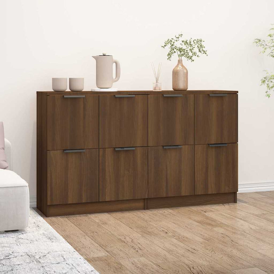 Sideboards 2 pcs Brown Oak 60x30x70 cm Engineered Wood
