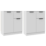 Sideboards 2 pcs White 60x30x70 cm Engineered Wood - Front View