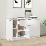 Sideboards 2 pcs High Gloss White 60x30x70 cm Engineered Wood - Side View