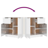Sideboards 2 pcs High Gloss White 60x30x70 cm Engineered Wood