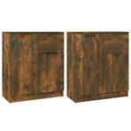 Sideboards 2 pcs Smoked Oak 60x30x70 cm Engineered Wood