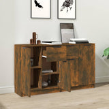 Sideboards 2 pcs Smoked Oak 60x30x70 cm Engineered Wood - Side View