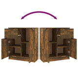 Sideboards 2 pcs Smoked Oak 60x30x70 cm Engineered Wood