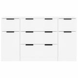 3 Piece Sideboard Set White Engineered Wood