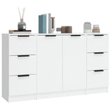 Sideboards 3 pcs White Engineered Wood - Top-Down View