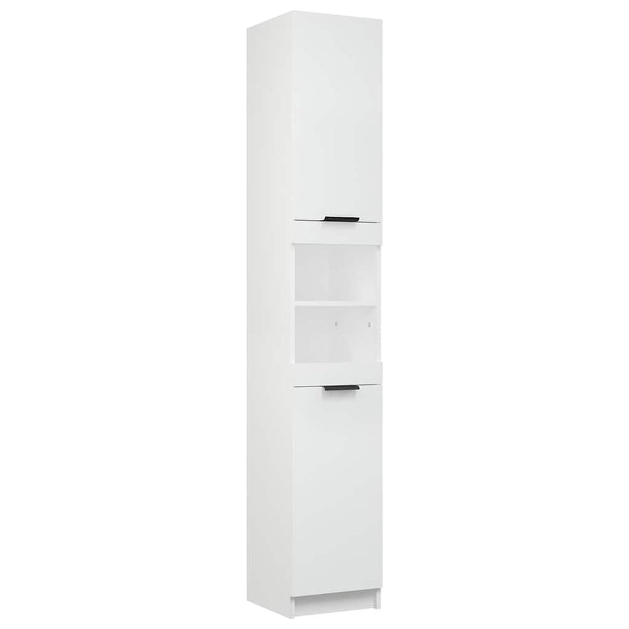 5 Piece Bathroom Cabinet Set White Engineered Wood