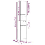 5 Piece Bathroom Cabinet Set White Engineered Wood